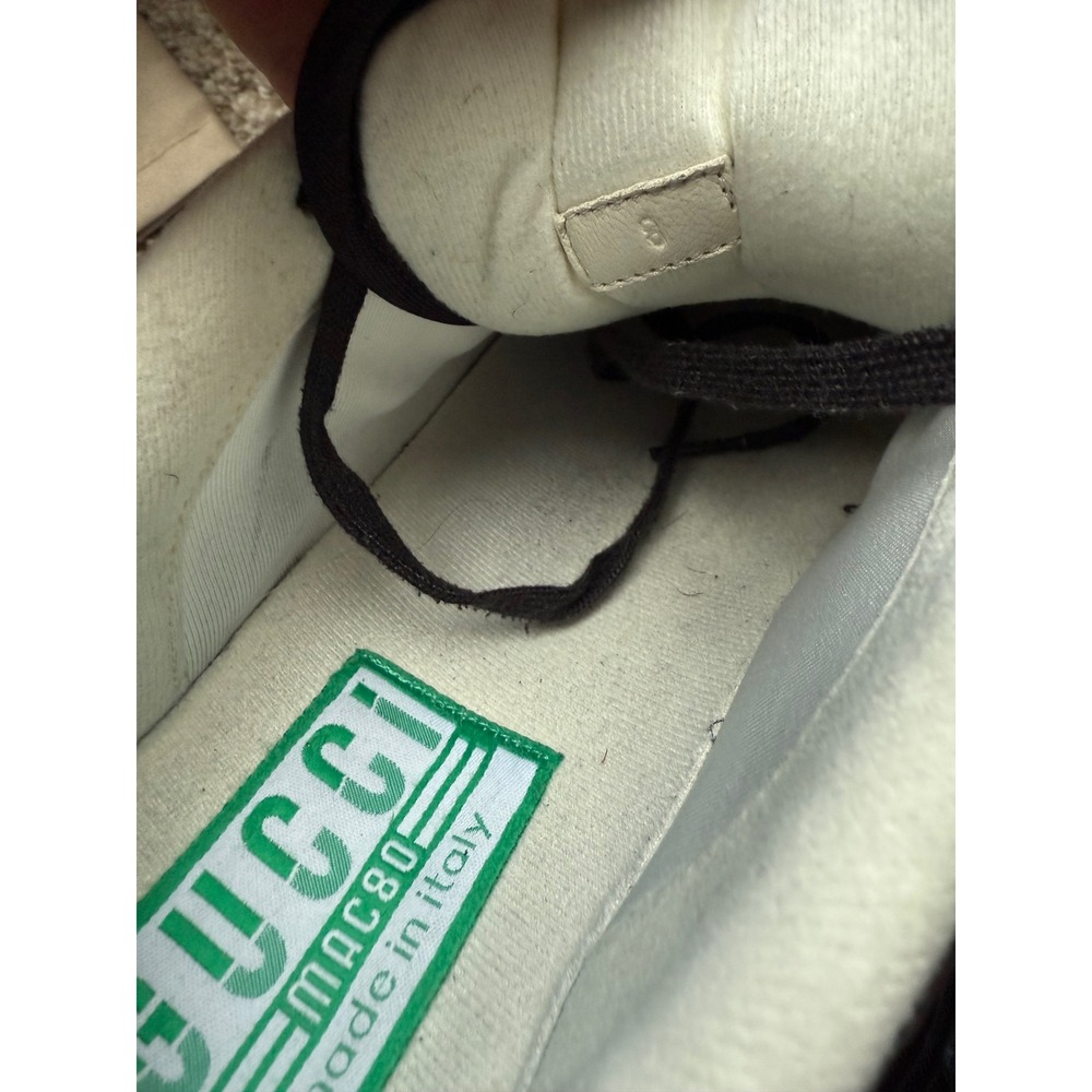 Gucci Mac80 Black white‎ Leather GG Logo Sneakers Shoes men Size 8 women 10 - Picture 13 of 14